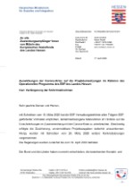 Verfügung der ESF Hessen Verwaltungsbehörde zu Verlängerungsmaßnahmen in der Corona-Krise