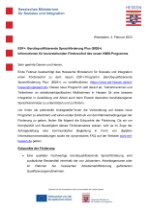 Informationsschreiben zum Förderprogramm BQS+