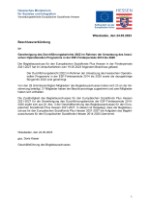 Beschluss zur Genehmigung des Durchführungsberichts 2022 im Rahmen der Umsetzung des hessischen Operationellen Programms in der ESF-Förderperiode 2014 bis 2020 sowie der dazugehörigen Bürgerinfo