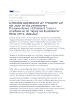 Stellungnahme von Kommissionspräsidentin von der Leyen zu EU-Verteidigungspakt (März 2025)