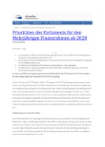 Prioritäten des Europäischen Parlaments für den Mehrjährigen Finanzrahmen ab 2028 (Mai 2025)