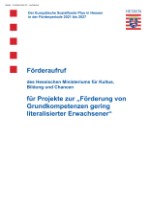 Förderaufruf „Förderung von Grundkompetenzen gering  literalisierter Erwachsener“