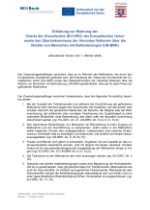Erklärung EU-Grundrechte sowie Übereinkommen der Vereinten Nationen über die Rechte von Menschen mit Behinderungen (UN-BRK)