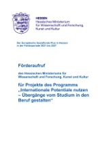 Förderaufruf „Internationale Potentiale nutzen  – Übergänge vom Studium in den  Beruf gestalten“