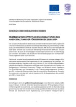 Ergebnisse der öffentlichen Konsultation zur Ausgestaltung der Förderperiode 2028-2034
